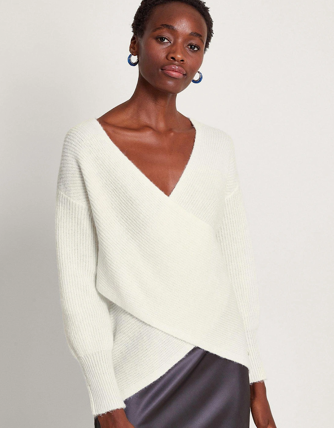 Pippa Wrap Jumper Ivory, 2 of 1