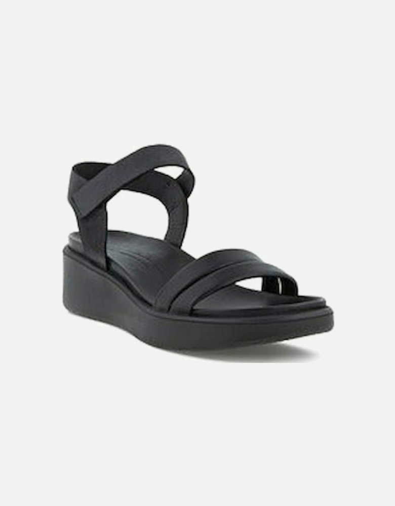 Flow T Wedge Womens Sandal 273303 51052 in black leather