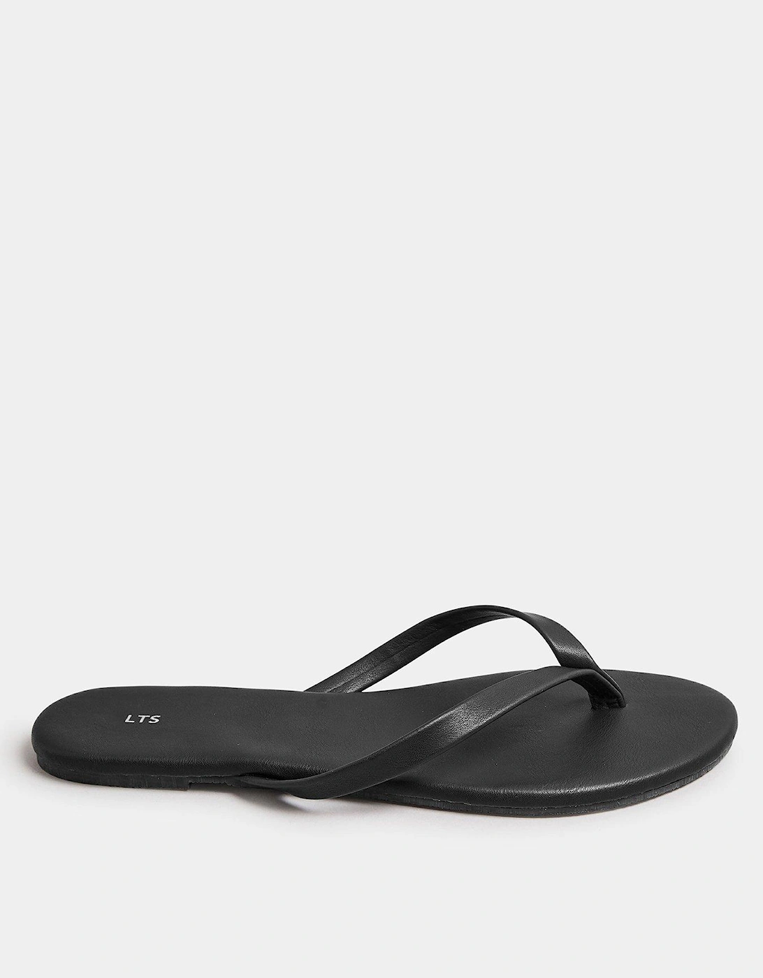 Toe Thong Simple Flat Sandal Black, 2 of 1