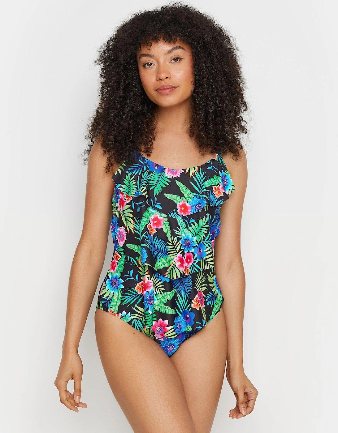 Rainbow Tropical Triple Frill Swimsuit, 2 of 1