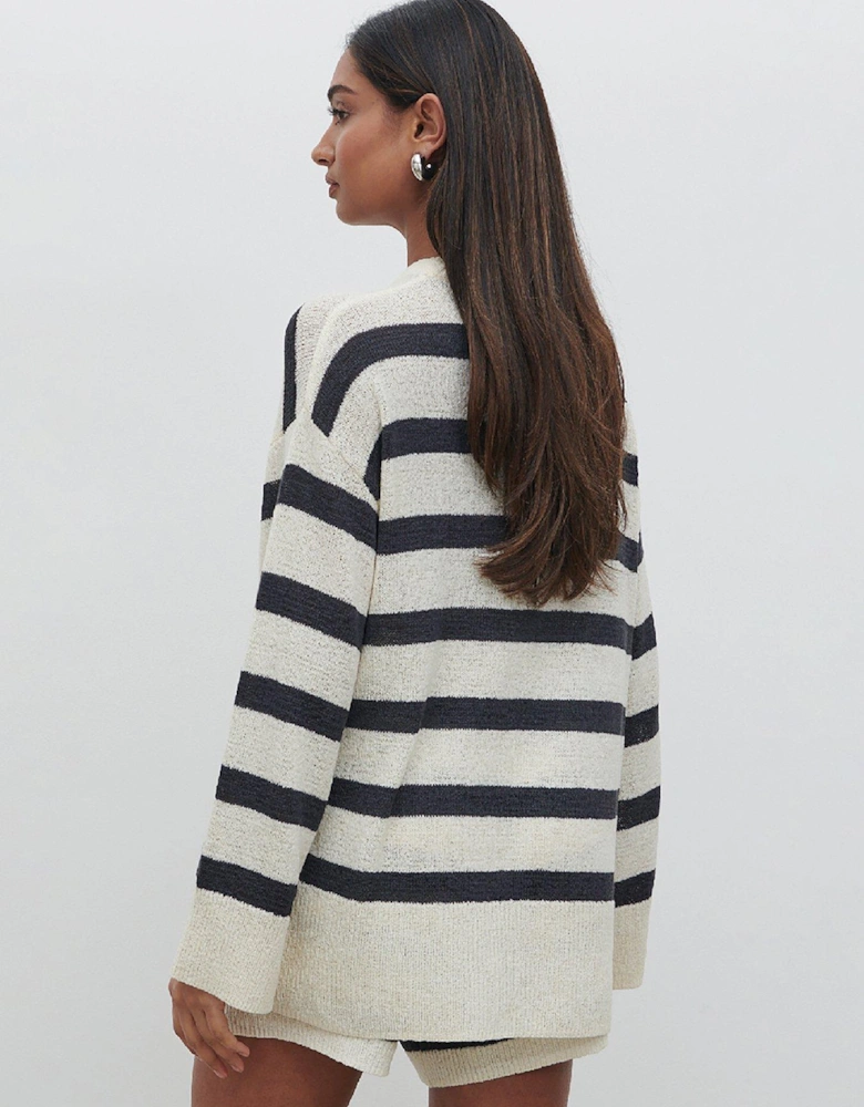 Dakota Stripe Knit Co-Ord Jumper - Cream