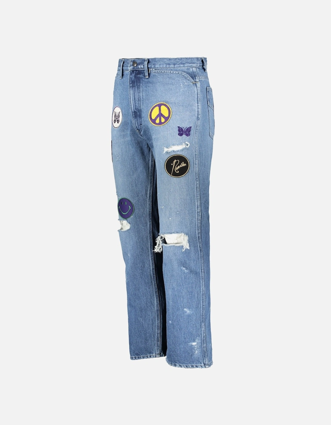 Assorted Patches Straight Jeans