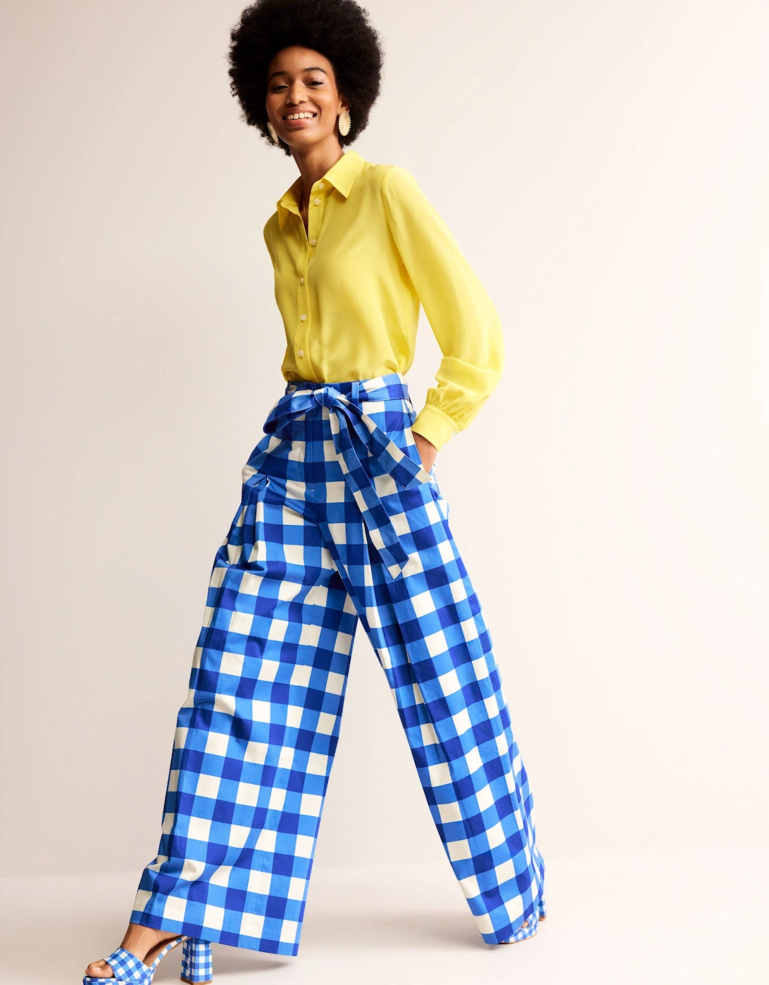 Palazzo Cotton Sateen Trousers, 2 of 1