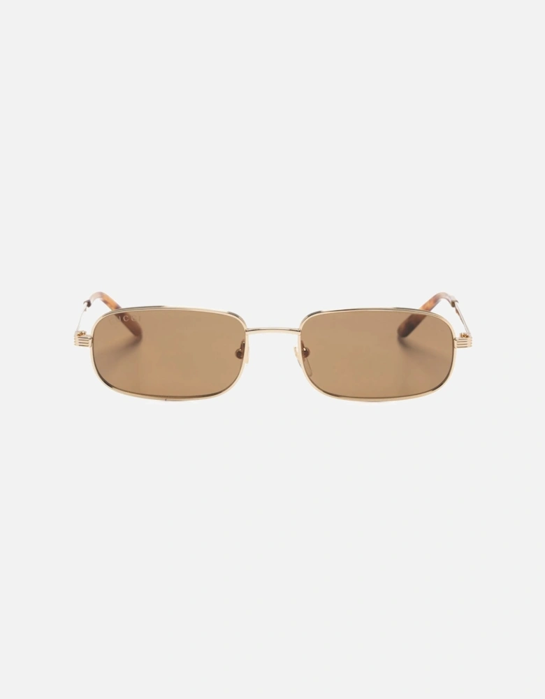 Rectangular Frame Sunglasses Gold