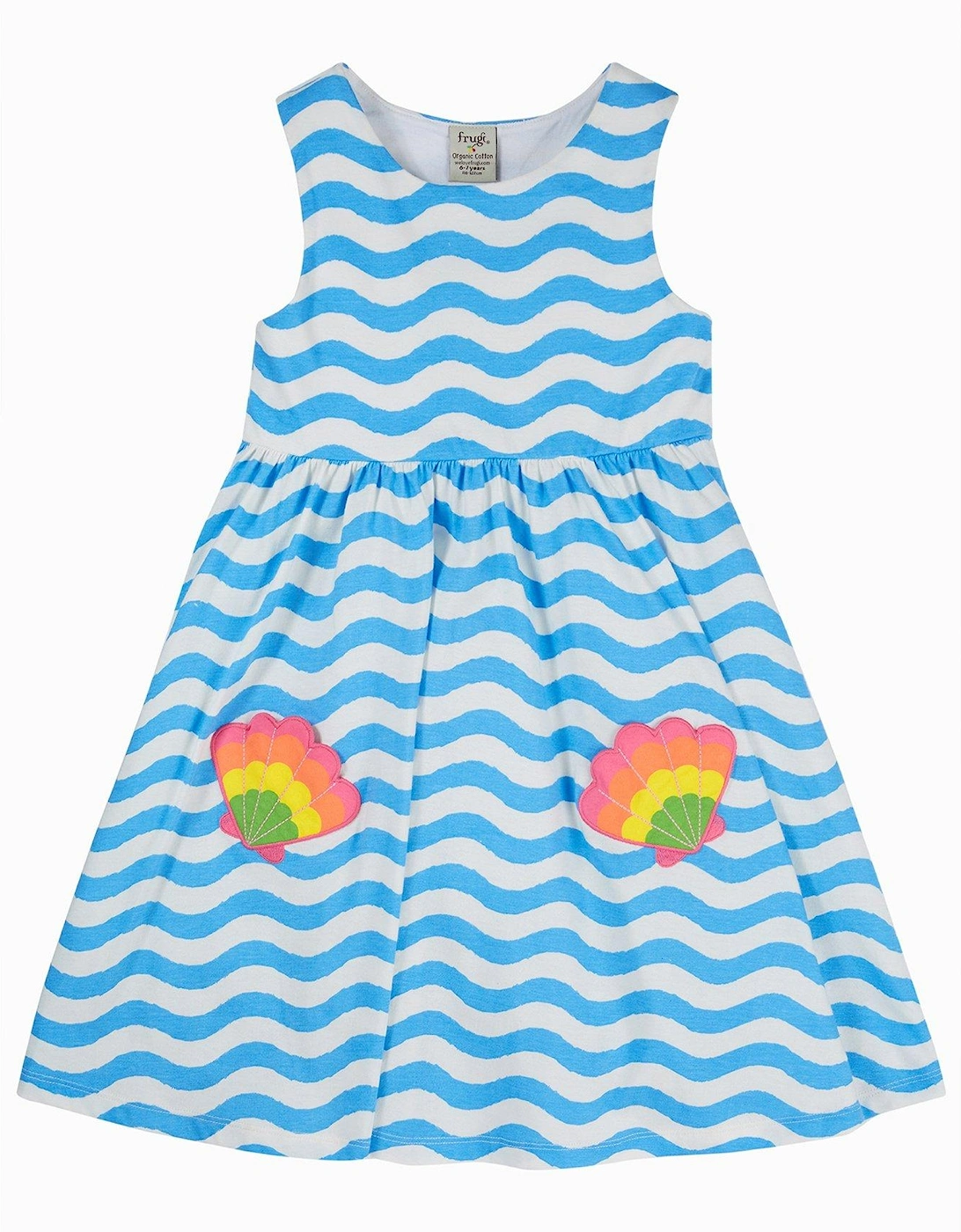 Girls Samantha Wave Stripe Shell Summer Dress - Blue, 5 of 4