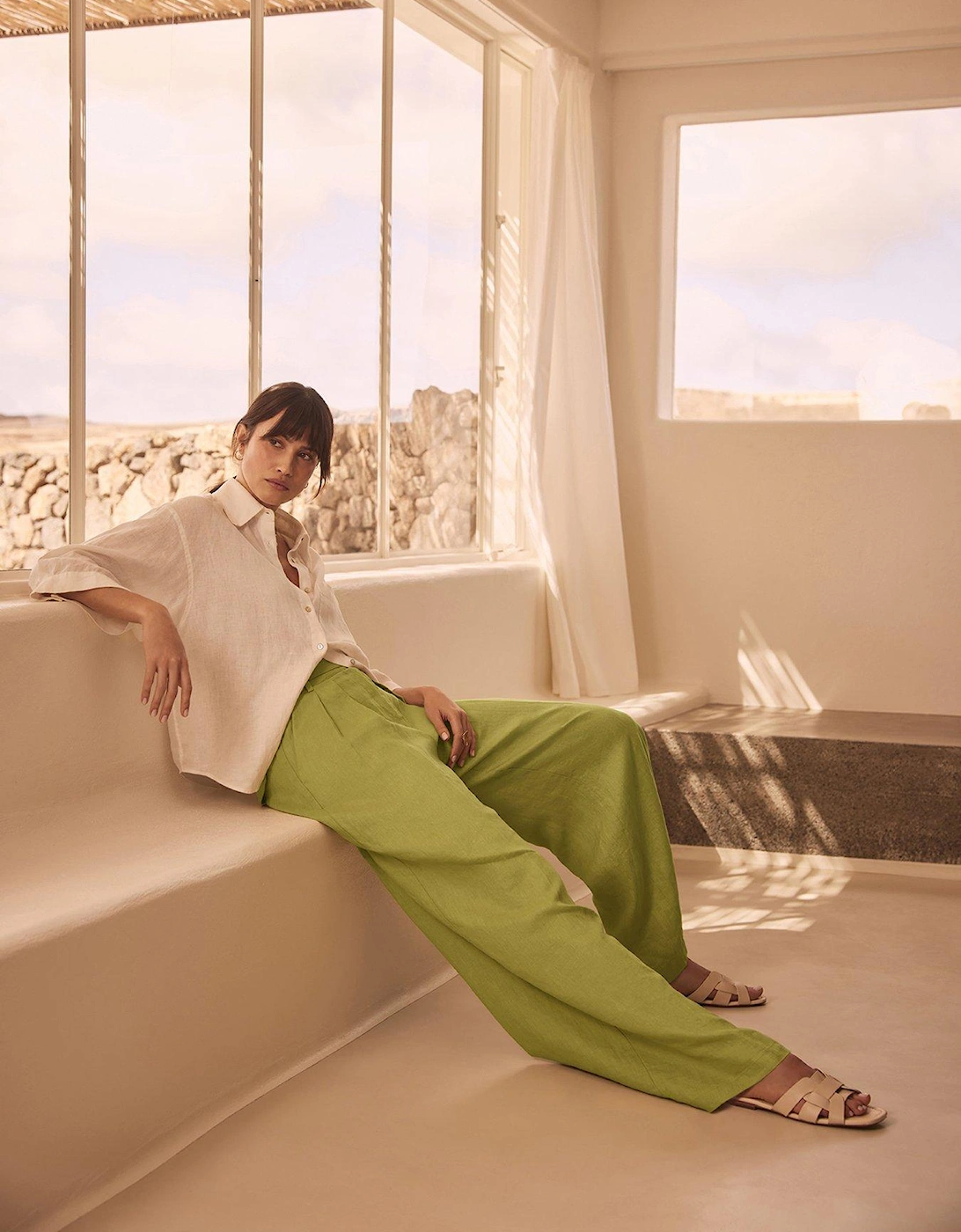 Green Linen Belted Trousers, 2 of 1