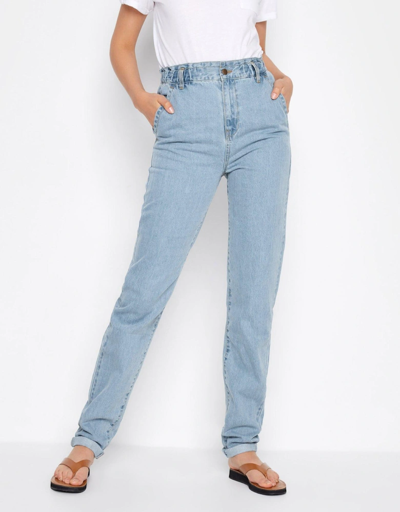 Tall Paperbag Waist Tapered Jean - Blue