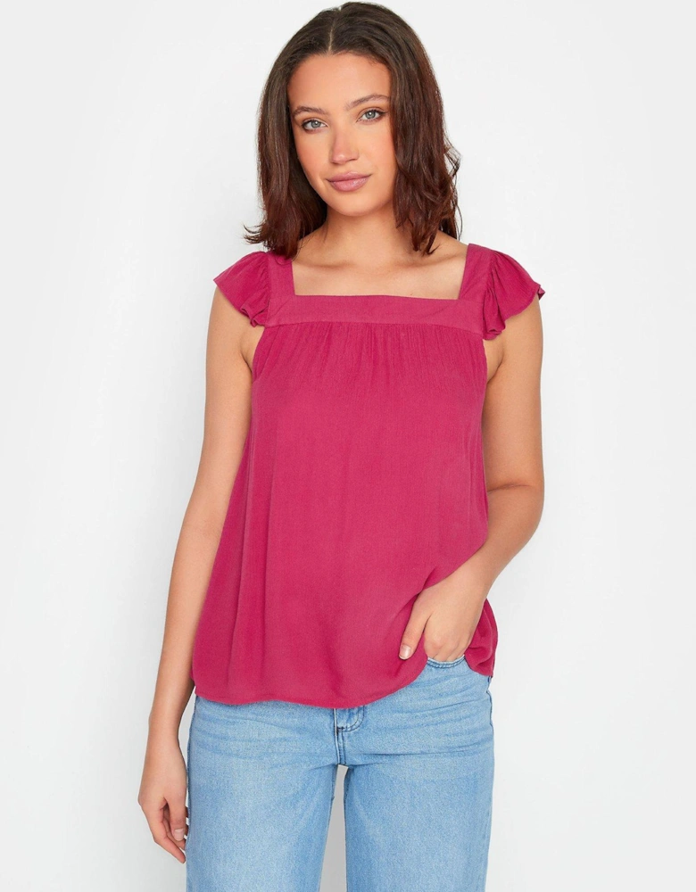 Cheese Cloth Frill Top - Pink