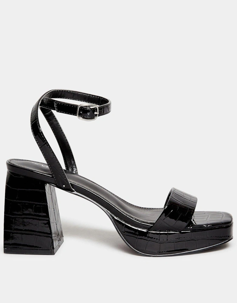 Platform Heel Croc - Black