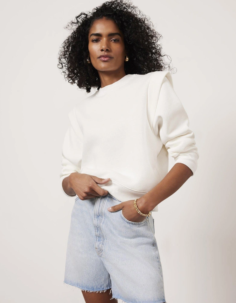 Ivory Extended Shoulder Cotton Sweat