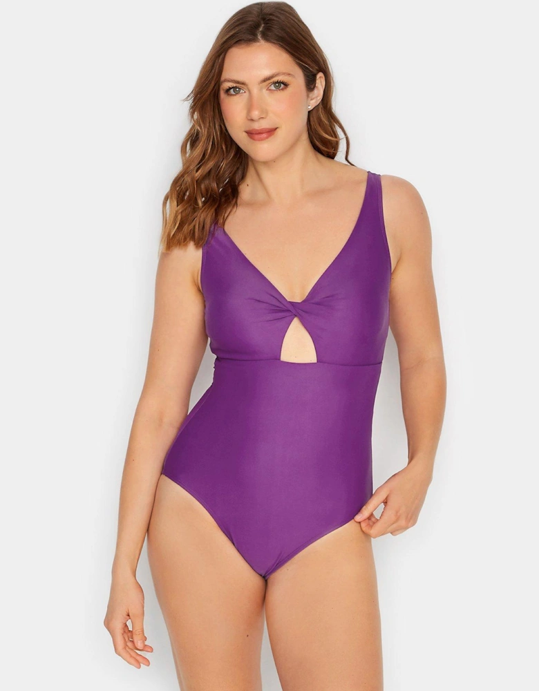 Purple Twist Cut Out Swimsuit