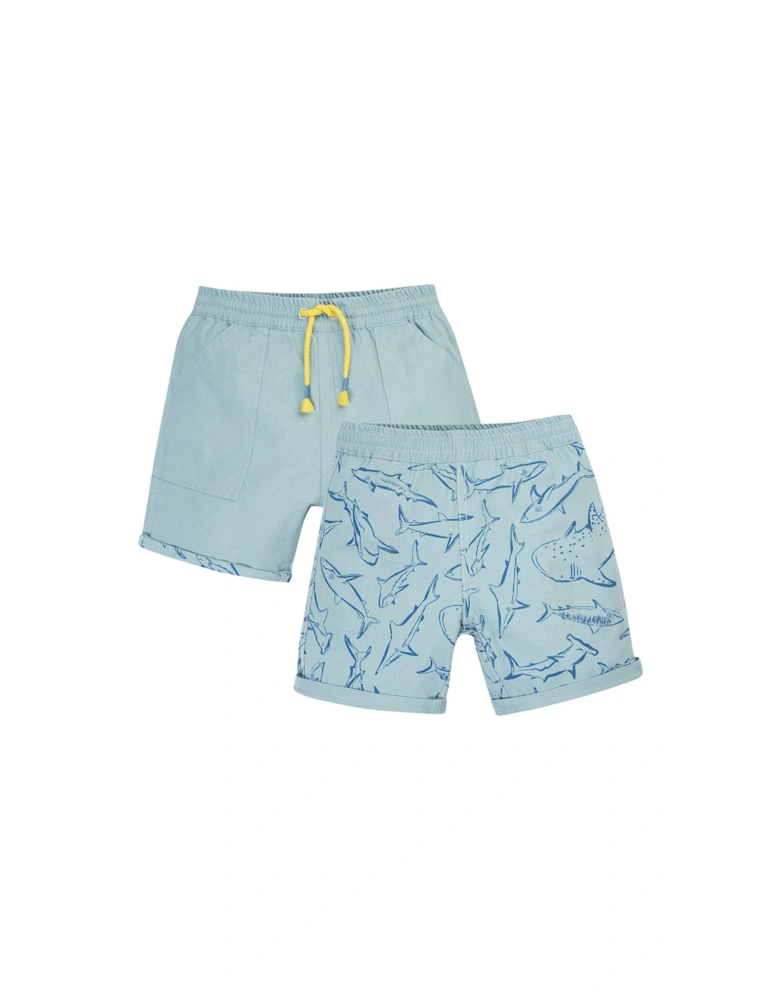 Boys Rocky Reversible Jawsome Shorts - Blue