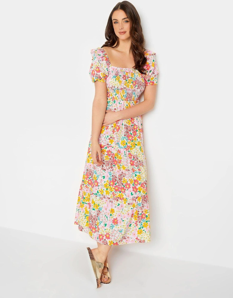 Tall Floral Ditsy Shirred Midaxi Dres