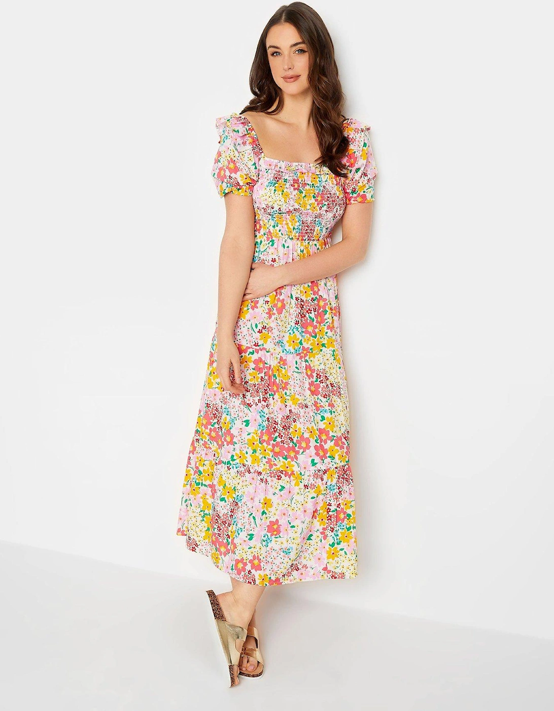 Tall Floral Ditsy Shirred Midaxi Dres, 2 of 1
