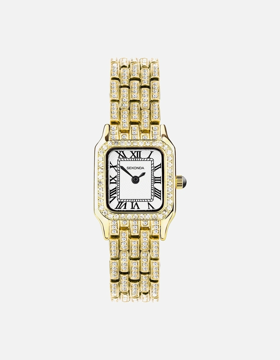 Monica Gold Alloy Bracelet with White Dial Analogue Watch, 2 of 1