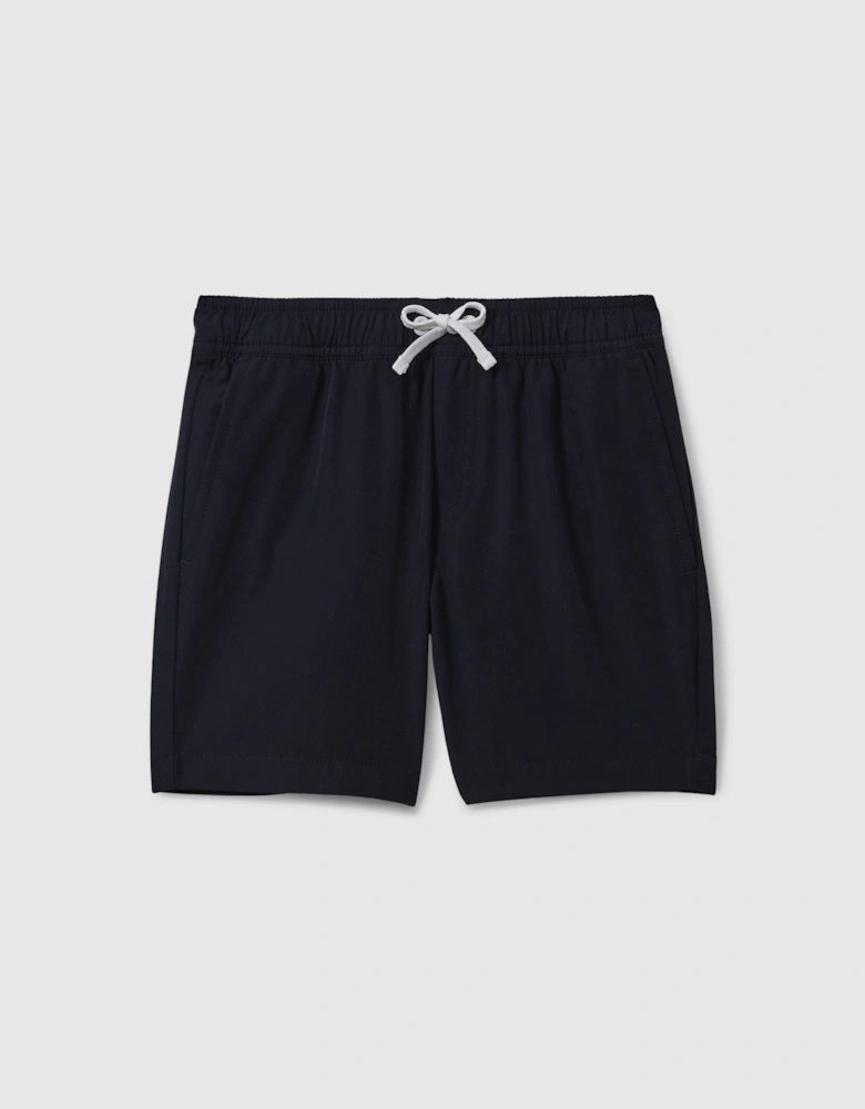 Plain Drawstring Waist Swim Shorts