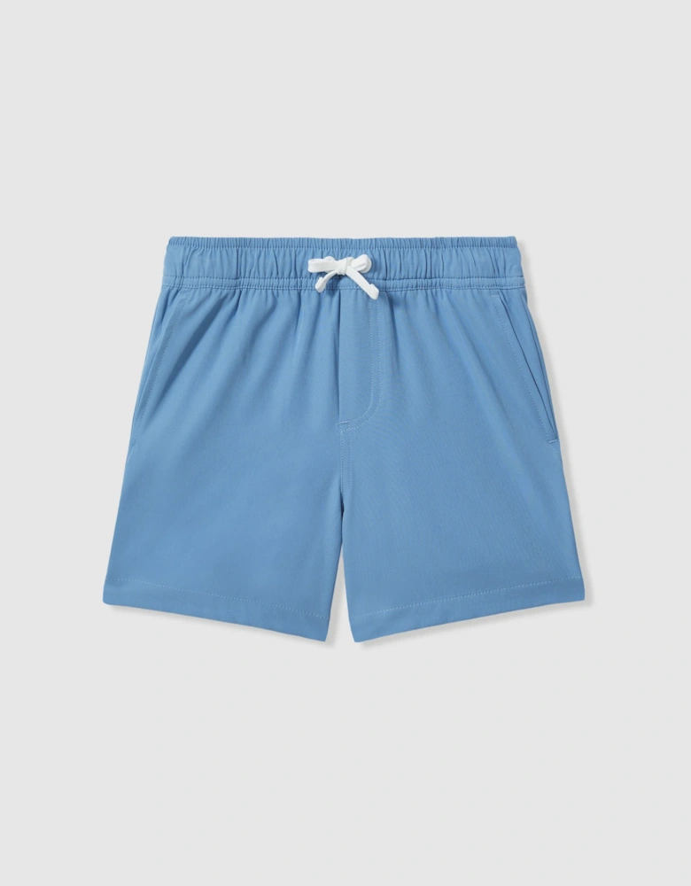 Plain Drawstring Waist Swim Shorts