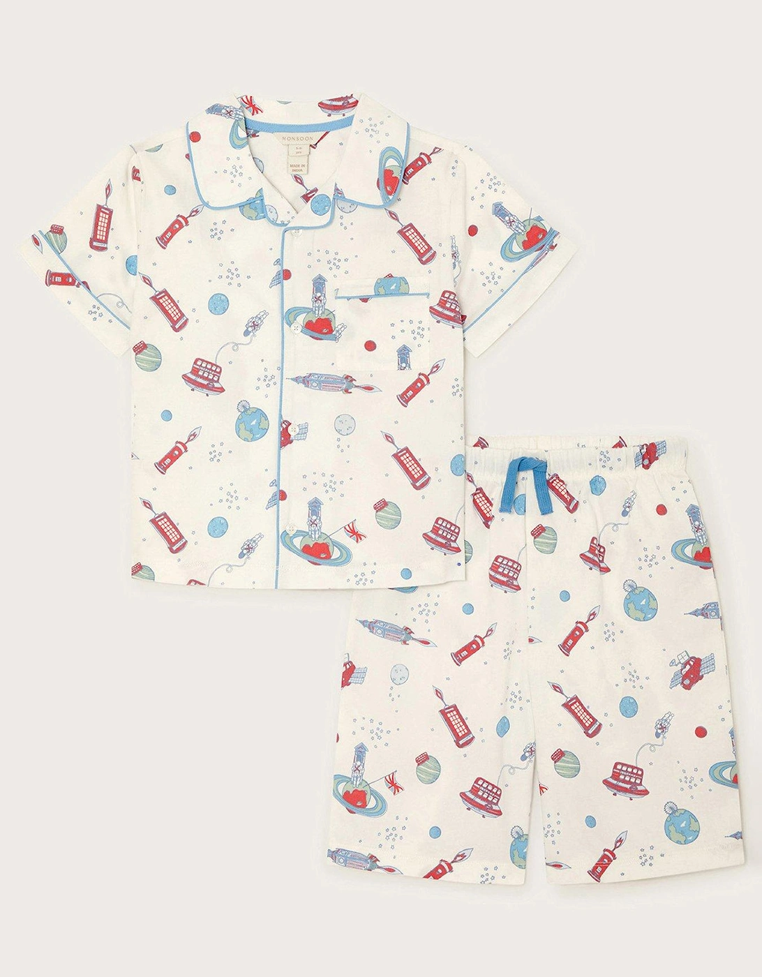Kids Unisex London Space Pyjama Set - White, 2 of 1