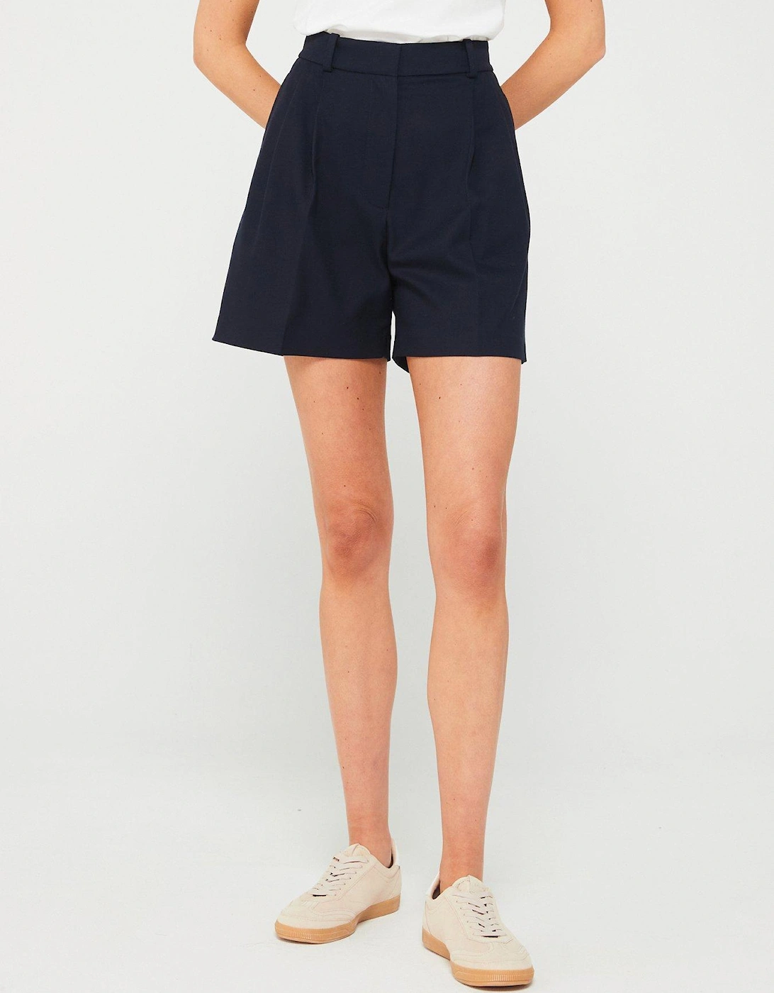 Pleated Shorts - Navy, 2 of 1