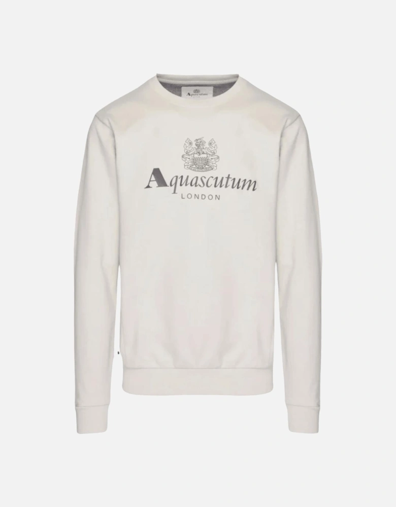 Cotton Print Logo Beige Sweatshirt