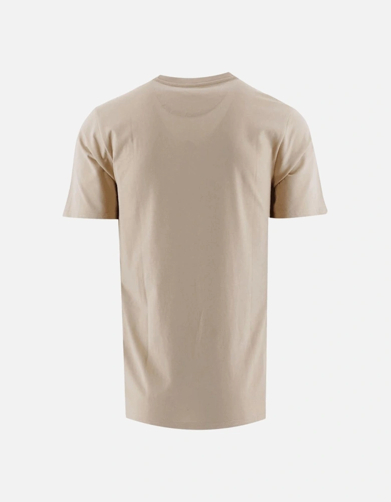 Cotton Emblem Logo Beige T-Shirt