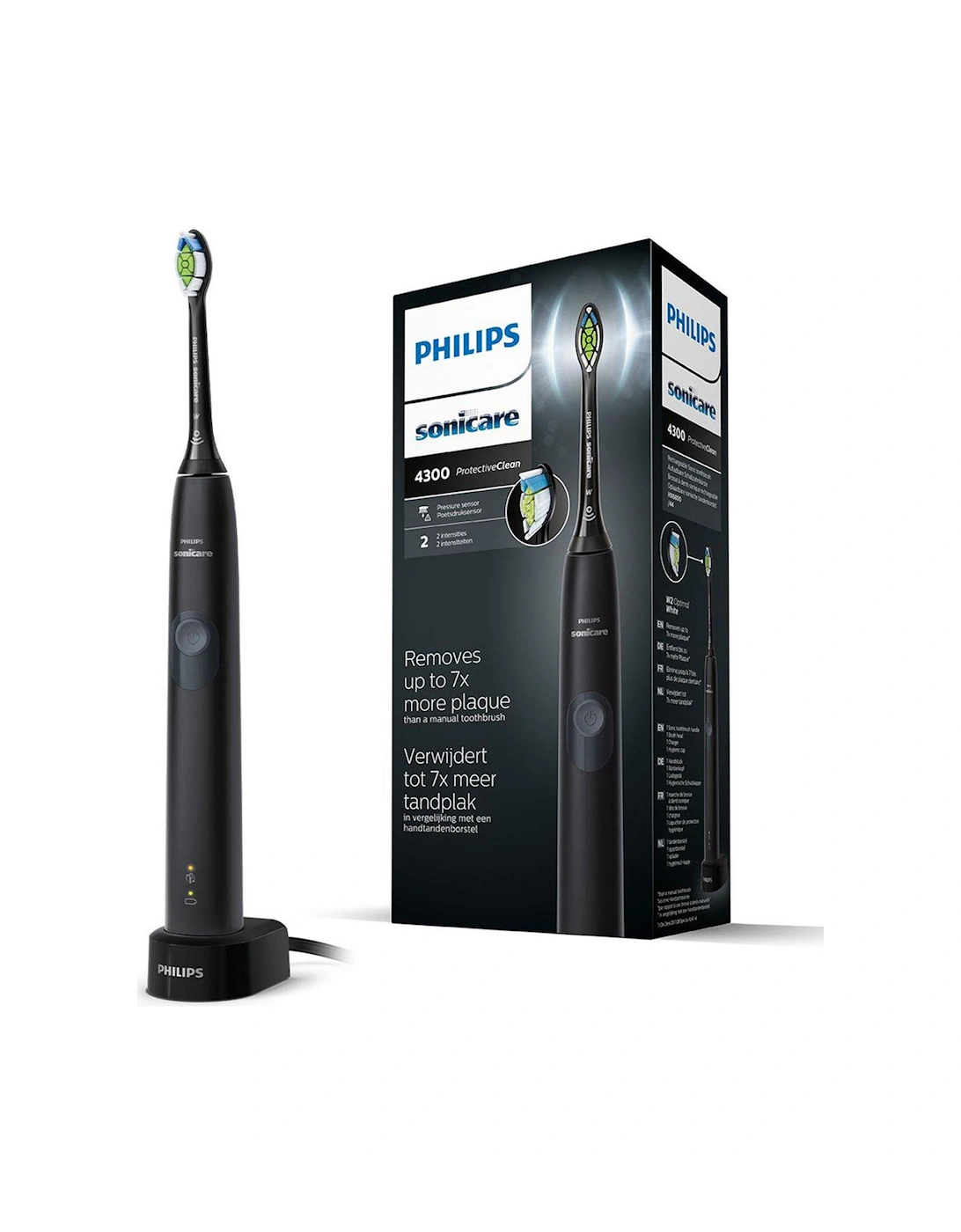 Sonicare Series 4300 ProtectiveClean Electric Toothbrush - Black HX6800/44, 2 of 1