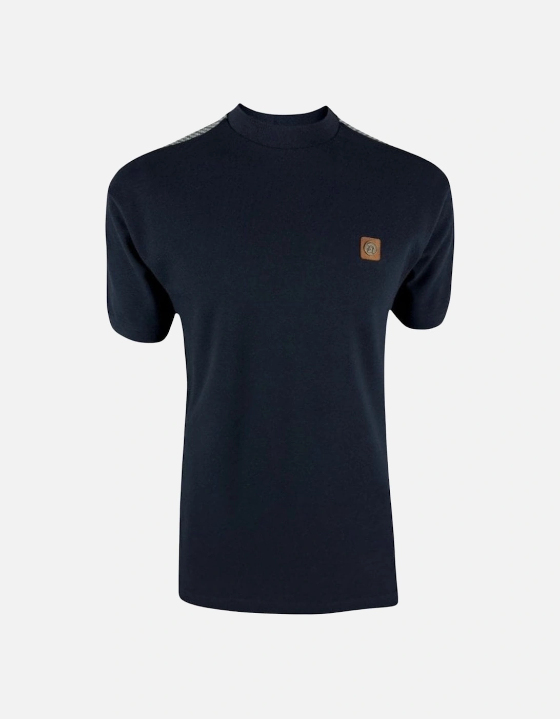 Houndstooth Trim Pique T-Shirt - Navy, 4 of 3