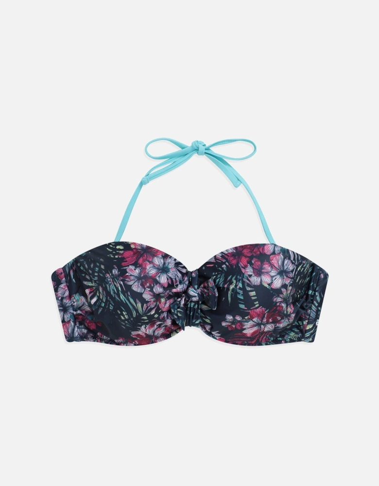 Womens/Ladies Docks Floral Front Tie Bikini Top