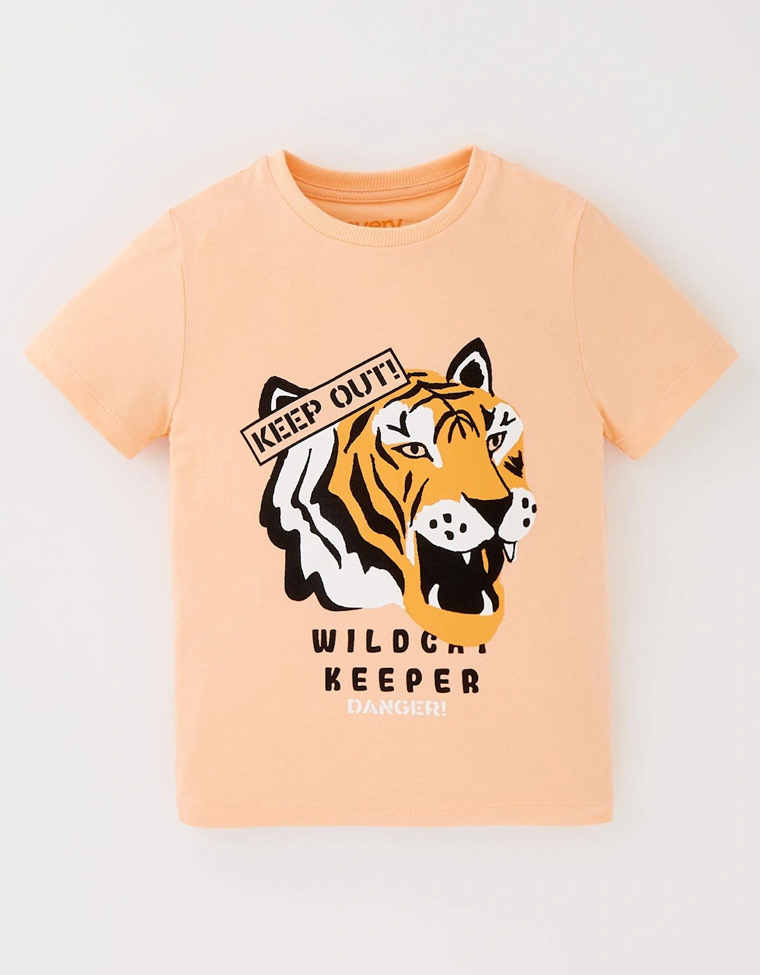 Boys Short Sleeve Tiger T-Shirt - Orange, 2 of 1