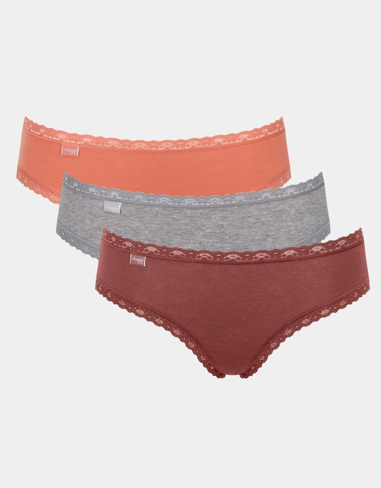 24/7 Weekend Hipster Casual 3 Pack Briefs - Apricot/Grey/Henna