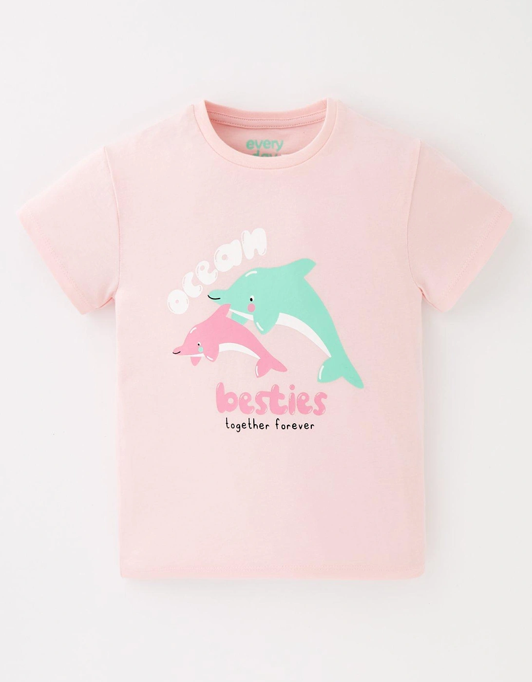 Girls Short Sleeve Dolphin T-Shirt - Pink, 5 of 4