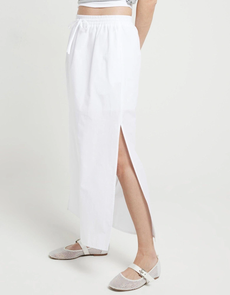 Linen Maxi Skirt - White