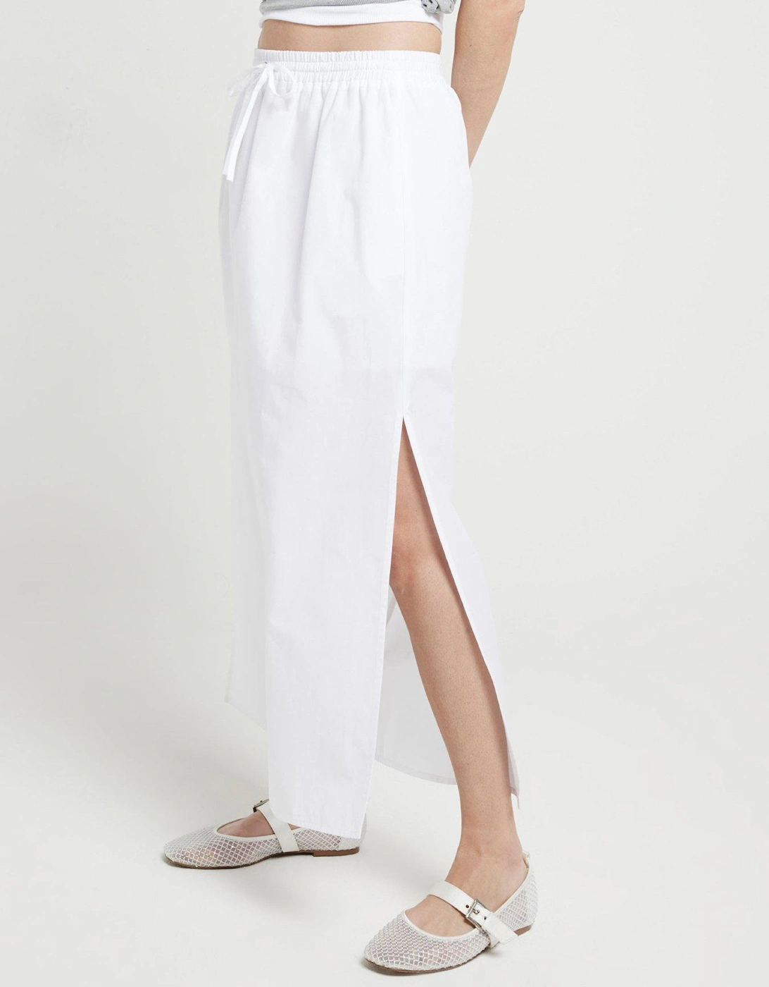 Linen Maxi Skirt - White, 2 of 1