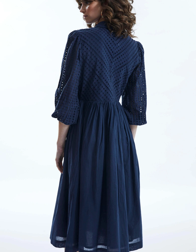 Broderie Anglaise Midi Dress