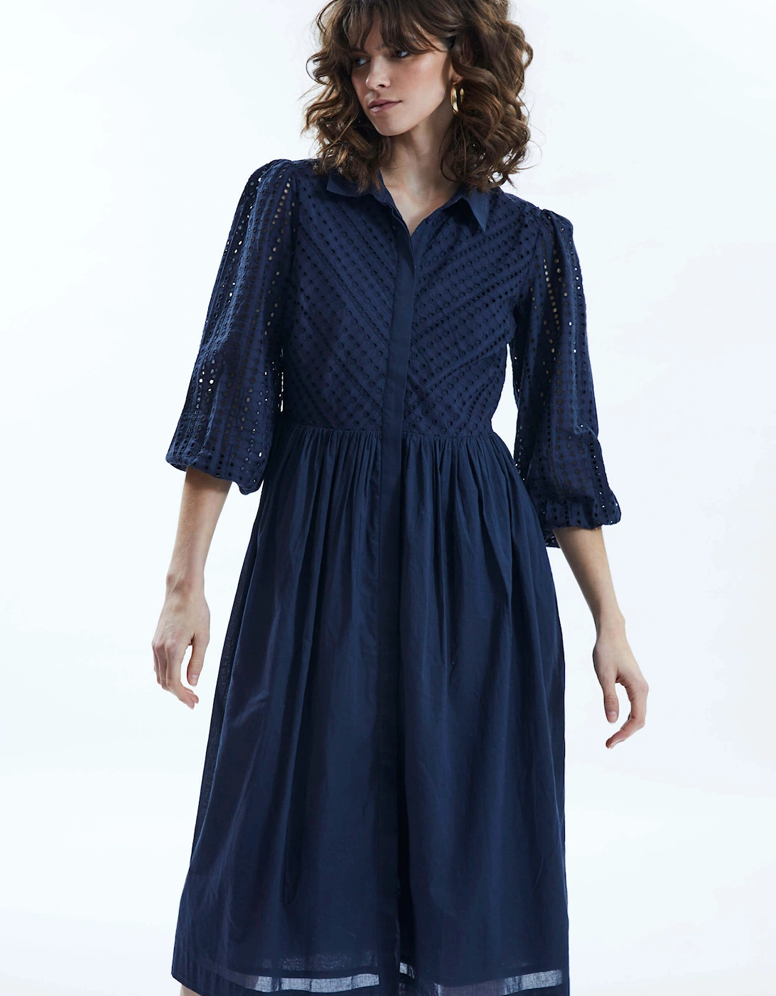 Broderie Anglaise Midi Dress