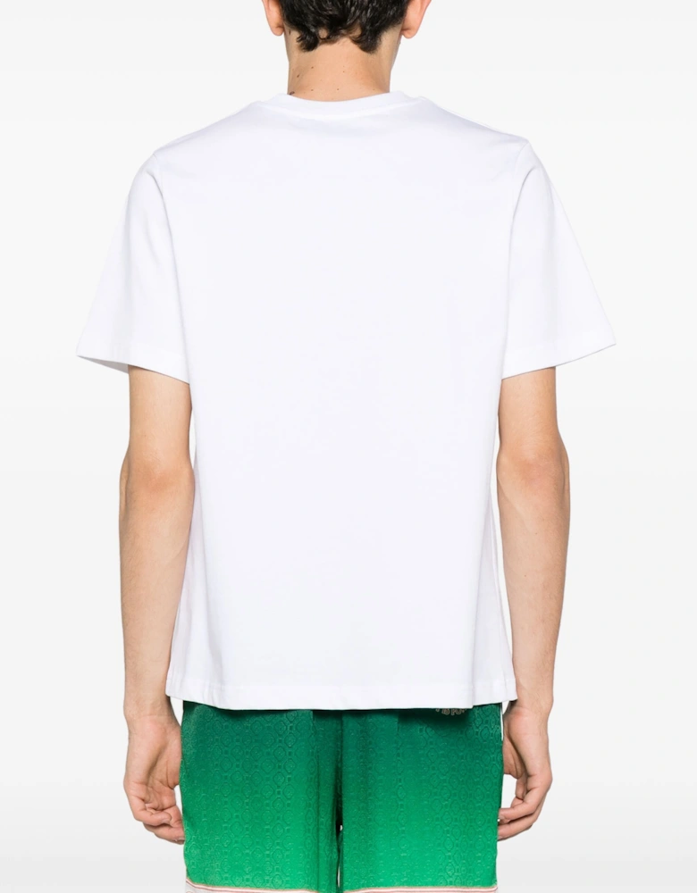 Playful Eagle Tennis Club Printed T-Shirt in White