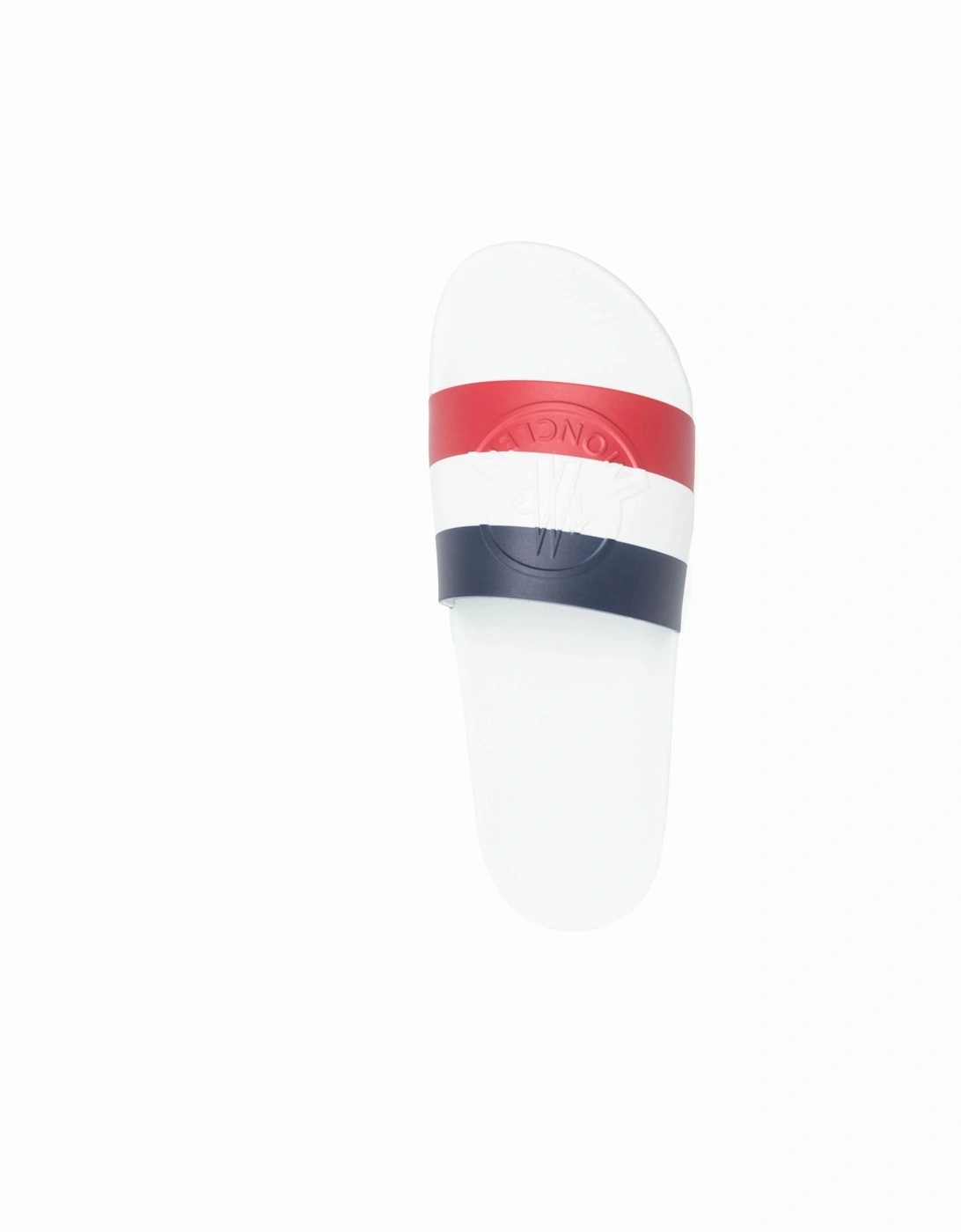 Basille Embossed Logo Stripe Sliders in White