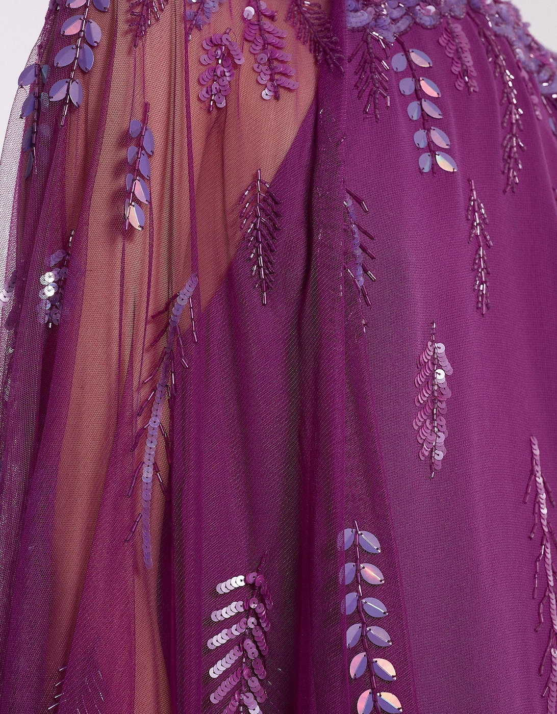 Embellished Cape Mini Dress