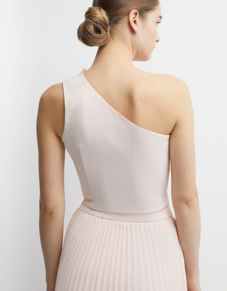 Bow One Shoulder Crepe Outfitter Bridesmaids Top