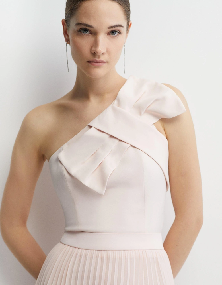 Bow One Shoulder Crepe Outfitter Bridesmaids Top