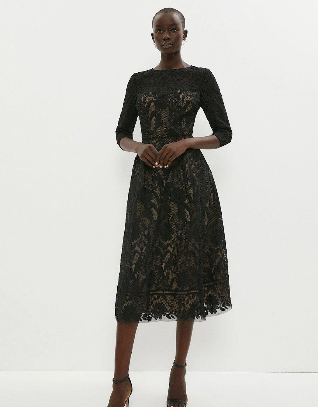Midi Dress In Lace With Sweetheart Bust, 5 of 4