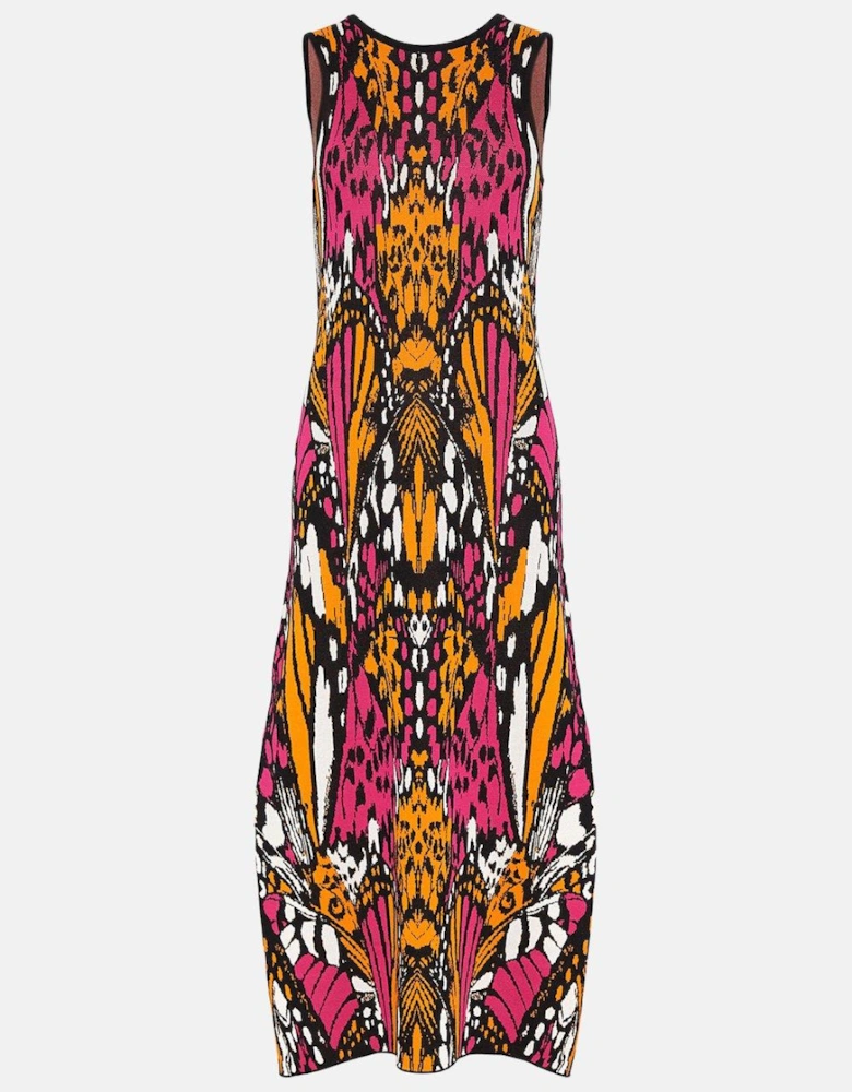 Embellished Butterfly Jacquard Maxi Dress