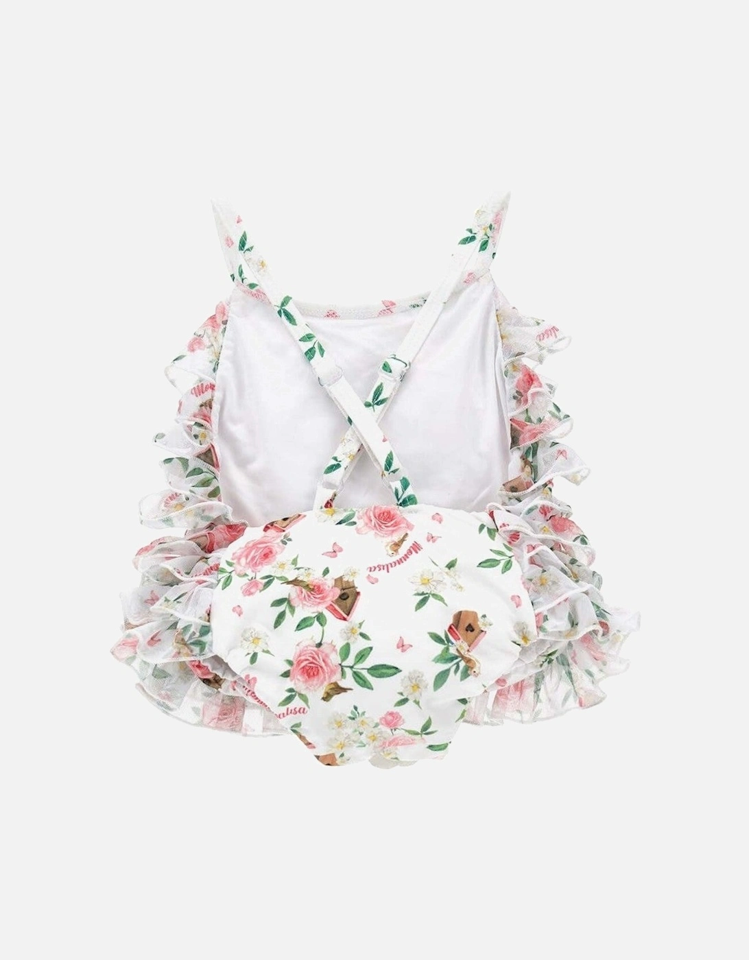 Girls Floral Ruffled Swimsuit