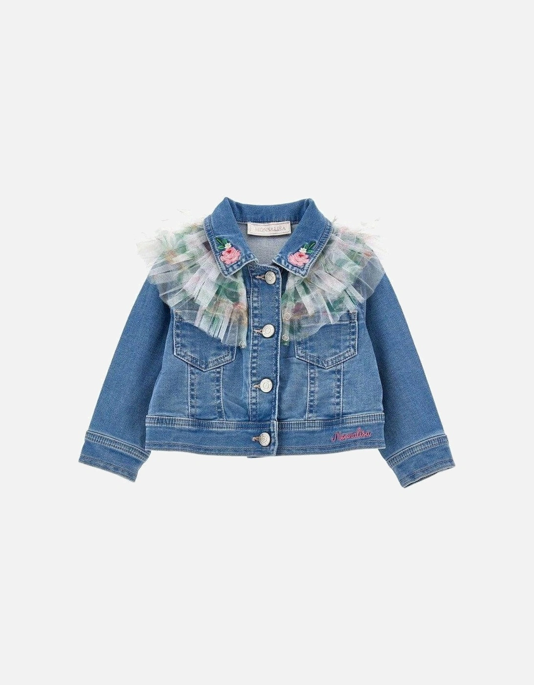 Baby Girls Denim Jacket With Tulle, 4 of 3