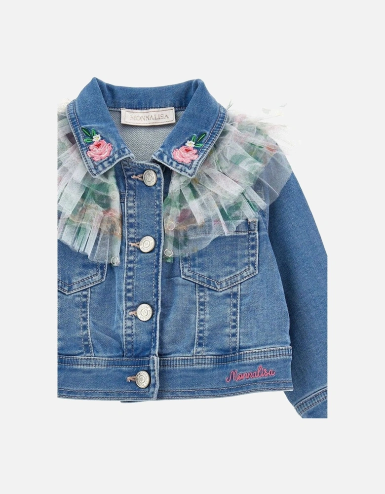 Baby Girls Denim Jacket With Tulle