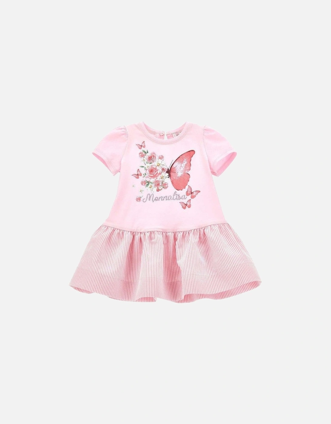 Baby Girls Pink Butterfly Dress, 5 of 4