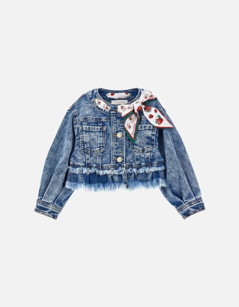 Girls Strawberry Denim Jacket