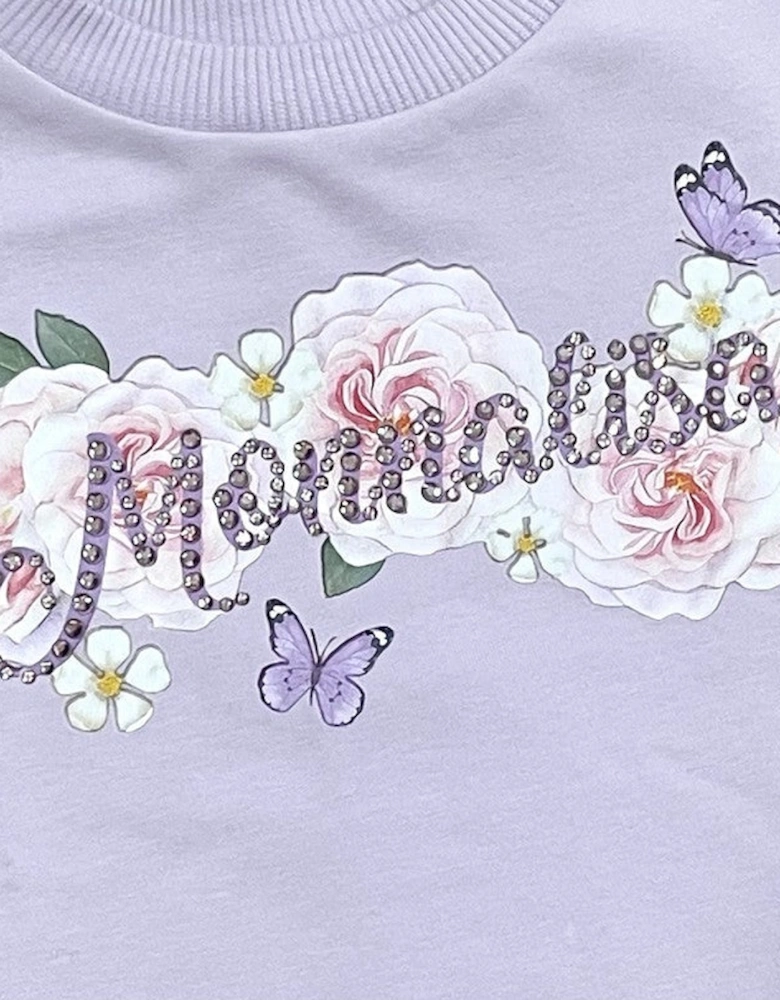 Girls Lilac Floral Tracksuit