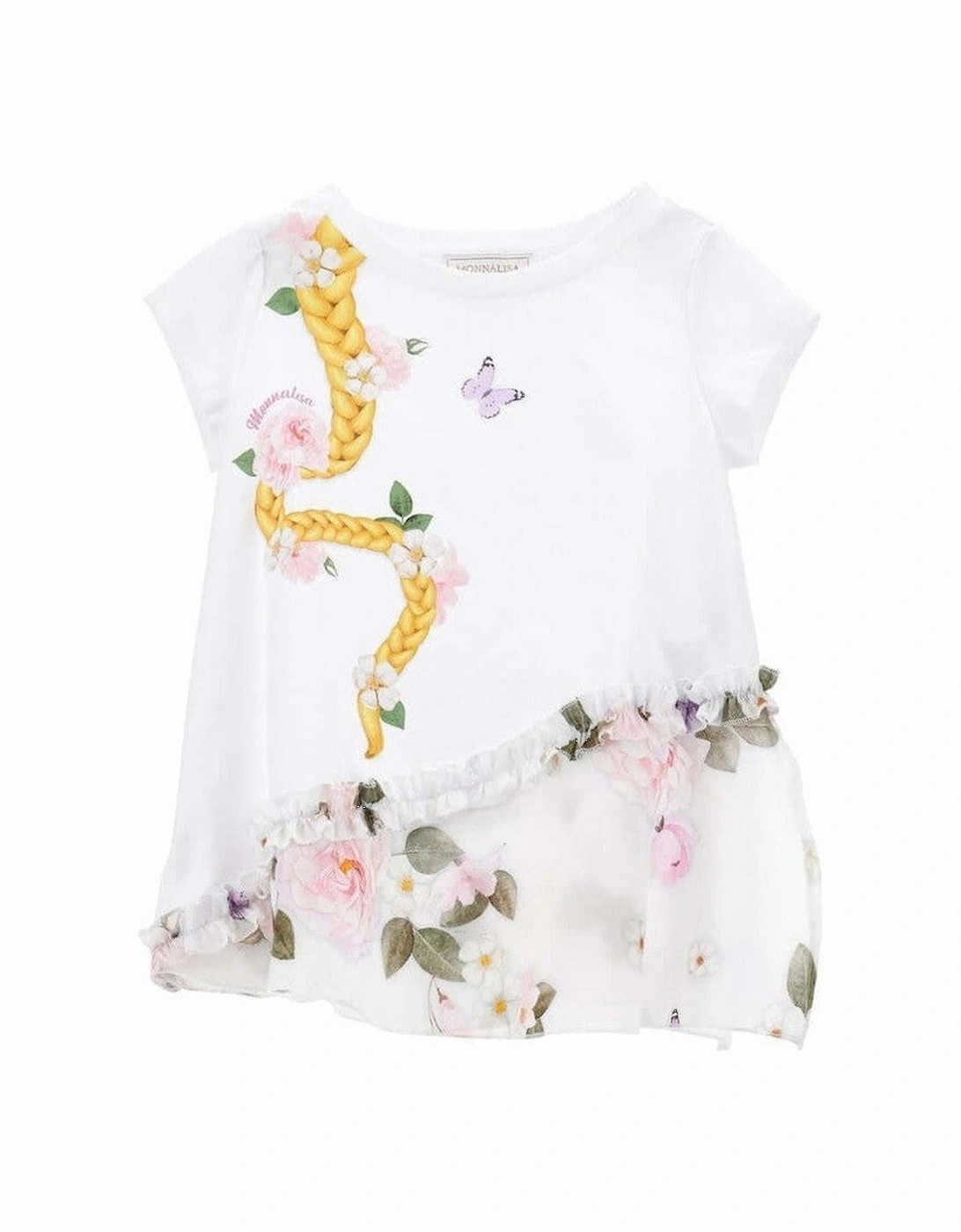 Girls White Floral Rapunzel Tunic, 5 of 4