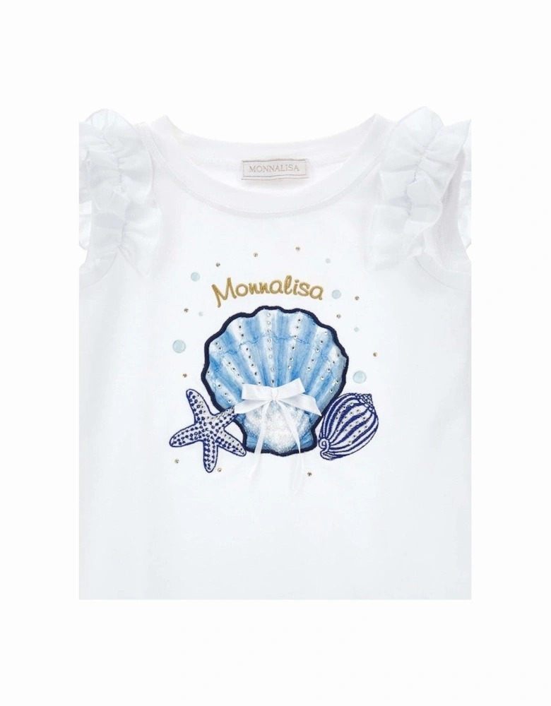 Girls White Shell T-Shirt